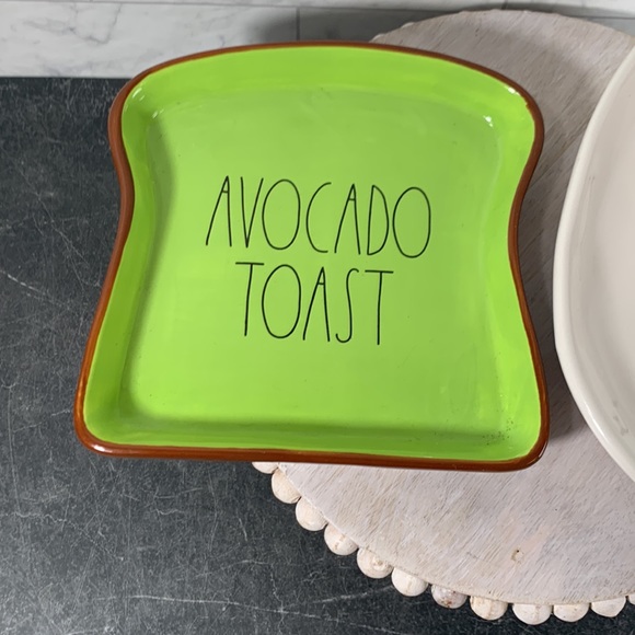 Rae Dunn set of new SUNNY SIDE UP plate and AVOCADO TOAST ceramic - Picture 4 of 5